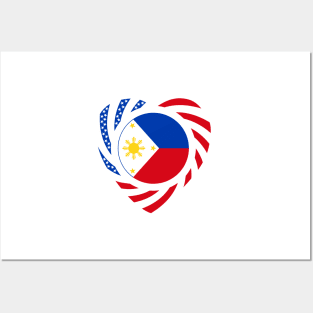 Filipino American Multinational Patriot Flag (Heart) Posters and Art